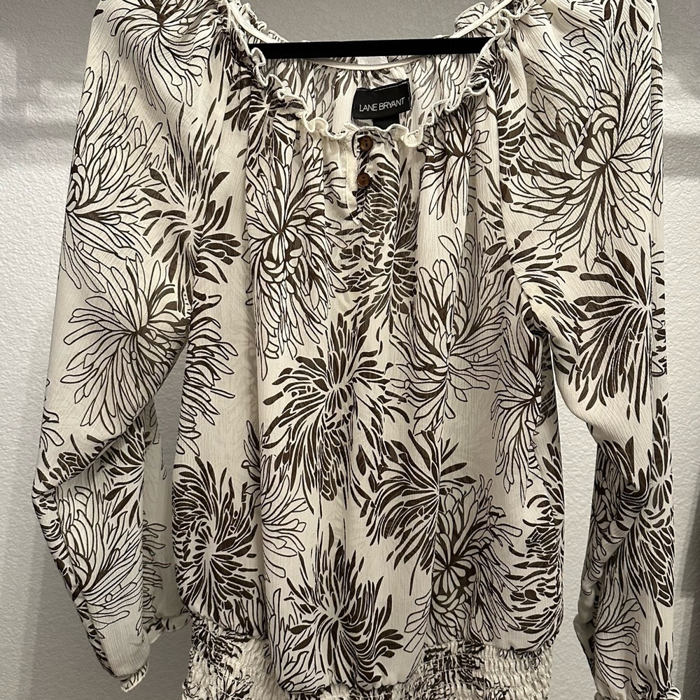 Lane Bryant Black and White Floral Women's Top